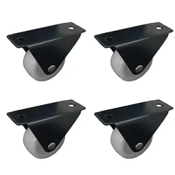 Ackwheel (A-23) Premium Quality Plate type Delrin Single Wheel Fix Castor 22 mm, Load Capacity 85 kg (Pack of 4)